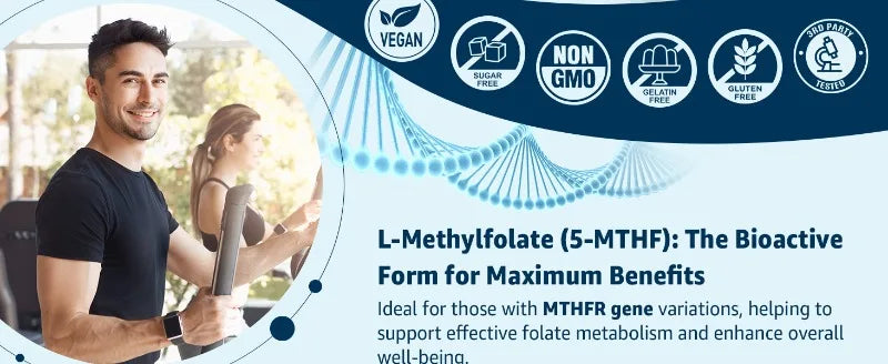 L-Methylfolate Gummies with B-Complex Vitamins for Daily Nutritional Support