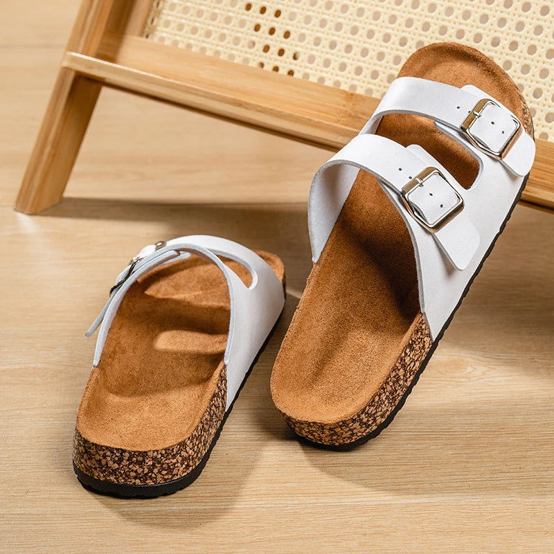 Comfortable Unisex Summer Cork Slippers for Outdoor Use