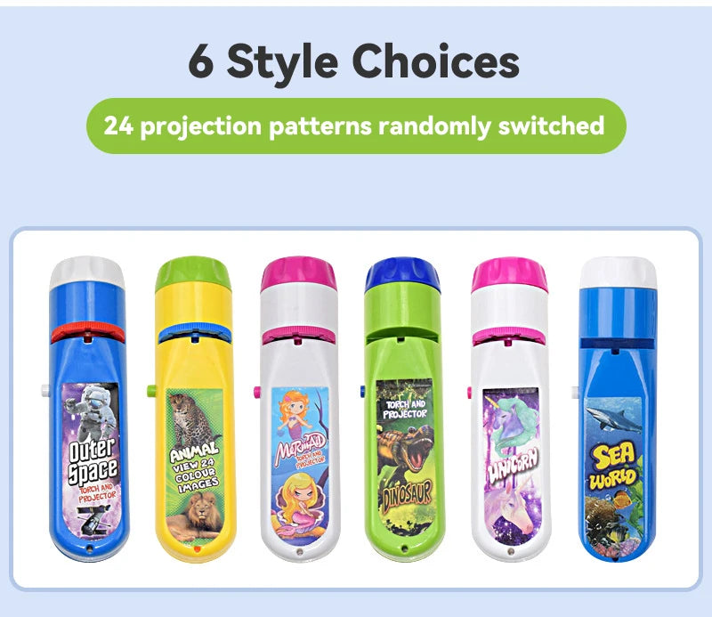 Children's Fun Projector Light Flashlight | Educational Bedtime Toy