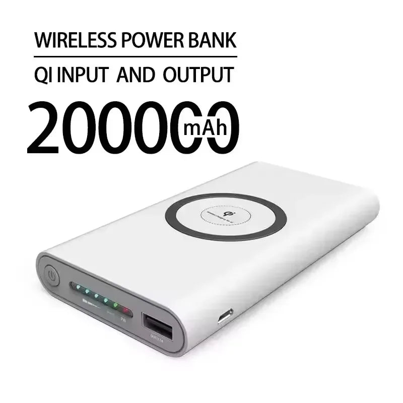 200000mAh Portable Power Bank | Two-Way Wireless Fast Charger