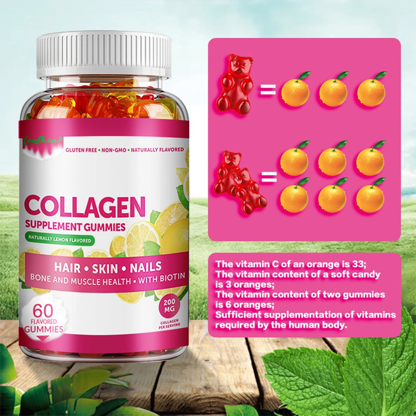 Collagen Gummies with Biotin & Zinc for Healthy Skin and Hair