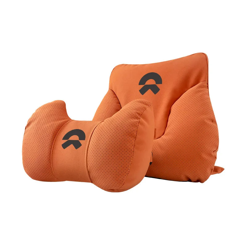 Premium Leather Car Neck Pillow | Ultimate Lumbar Support