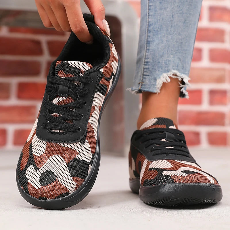 Breathable Mesh Women's Shoes | Comfortable Flat Bottom Sneakers