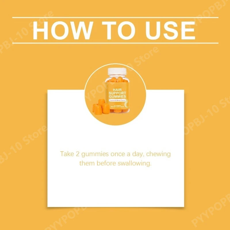 Hair Support Gummies with Biotin, Zinc, and Collagen for Health