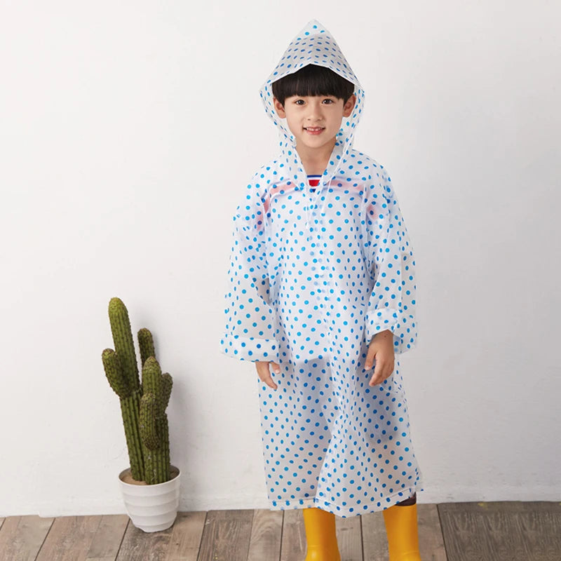 Kids Portable Hooded Raincoat | Waterproof Rain Poncho for Children