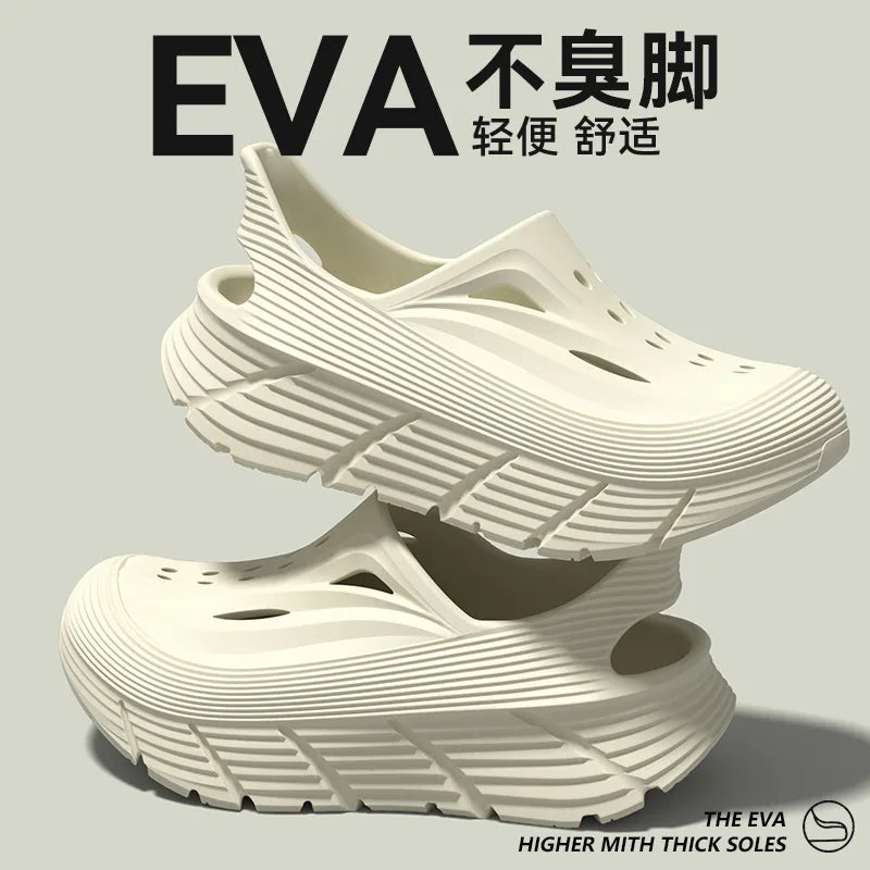 Anti slip hole shoes for men in summer 2026 new anti odor and anti poop feeling, outdoor sports EVA womens outdoor cool slippers