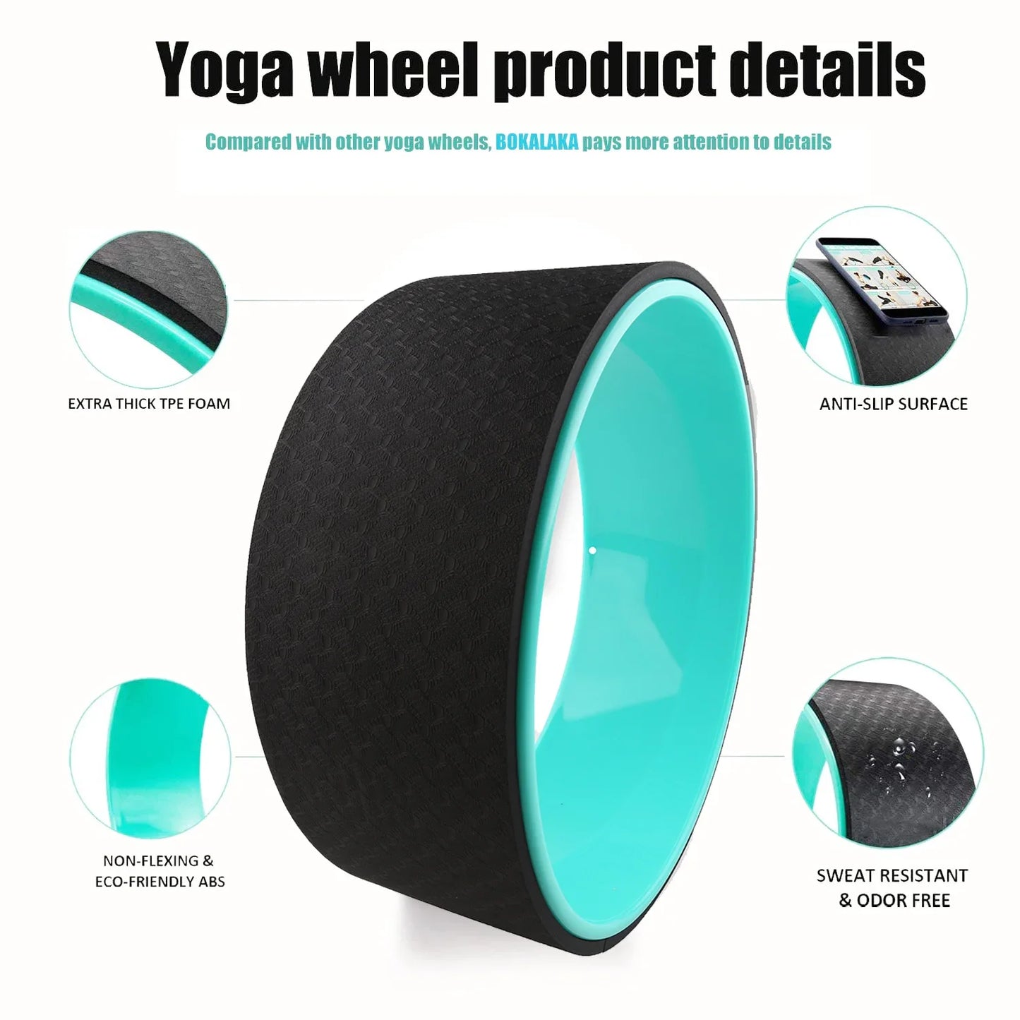 Non-Slip Yoga Spine Roller Wheel for Back Pain Relief & Flexibility