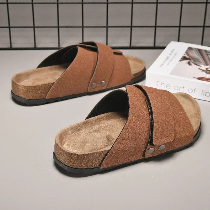 Stylish Cork Slippers for Men | Summer Beach Slides & Mules