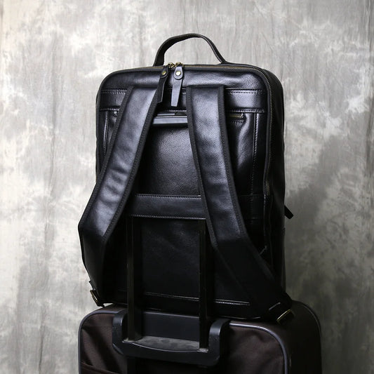 Vintage Leather Men's Backpack | Large Capacity Casual Laptop Bag