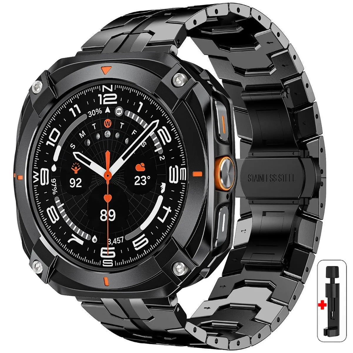 Luxury Steel Band and Case for Galaxy Watch 47mm - Men's Style