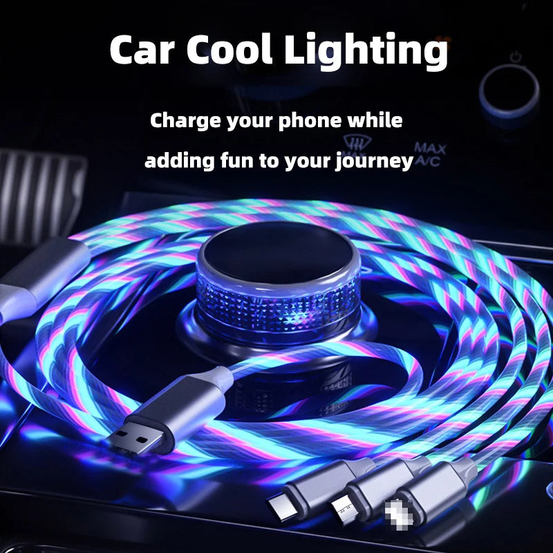 Glowing LED Light USB-C 3IN1 Fast Charging Cable | Universal Phone Charger