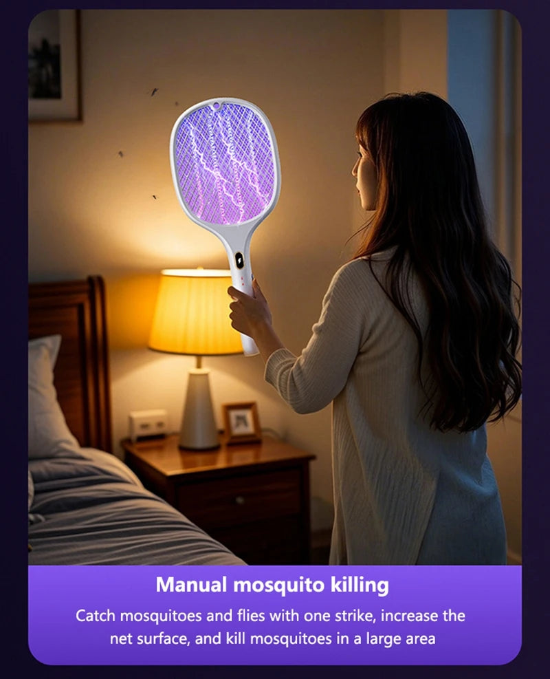 Multi-Functional Electric Bug Zapper Racket | USB Rechargeable Mosquito Killer