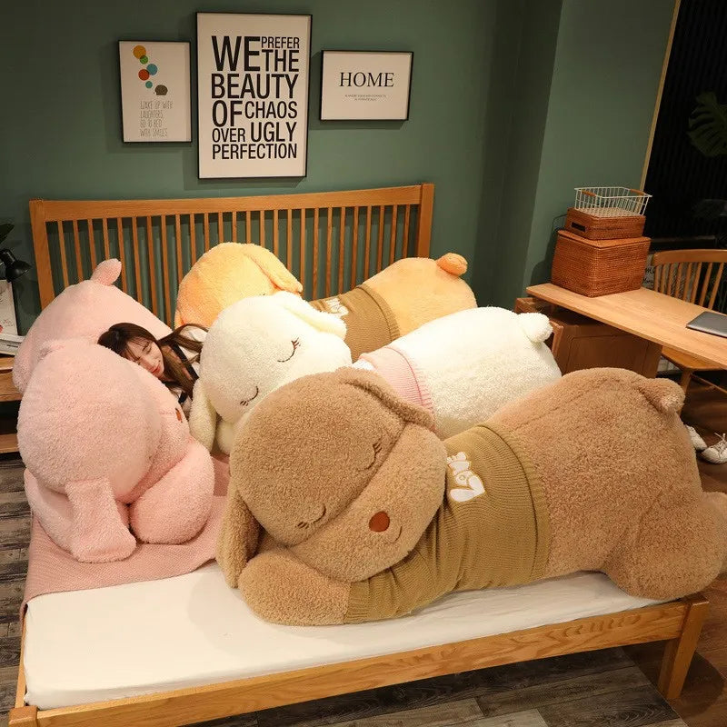Lovely Giant Plush Dog Pillow | Soft Sweater Dog Stuffed Toy