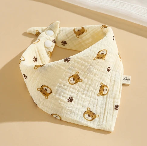 5pcs Soft Cotton Baby Muslin Bibs | Stylish & Durable Drool Cloths