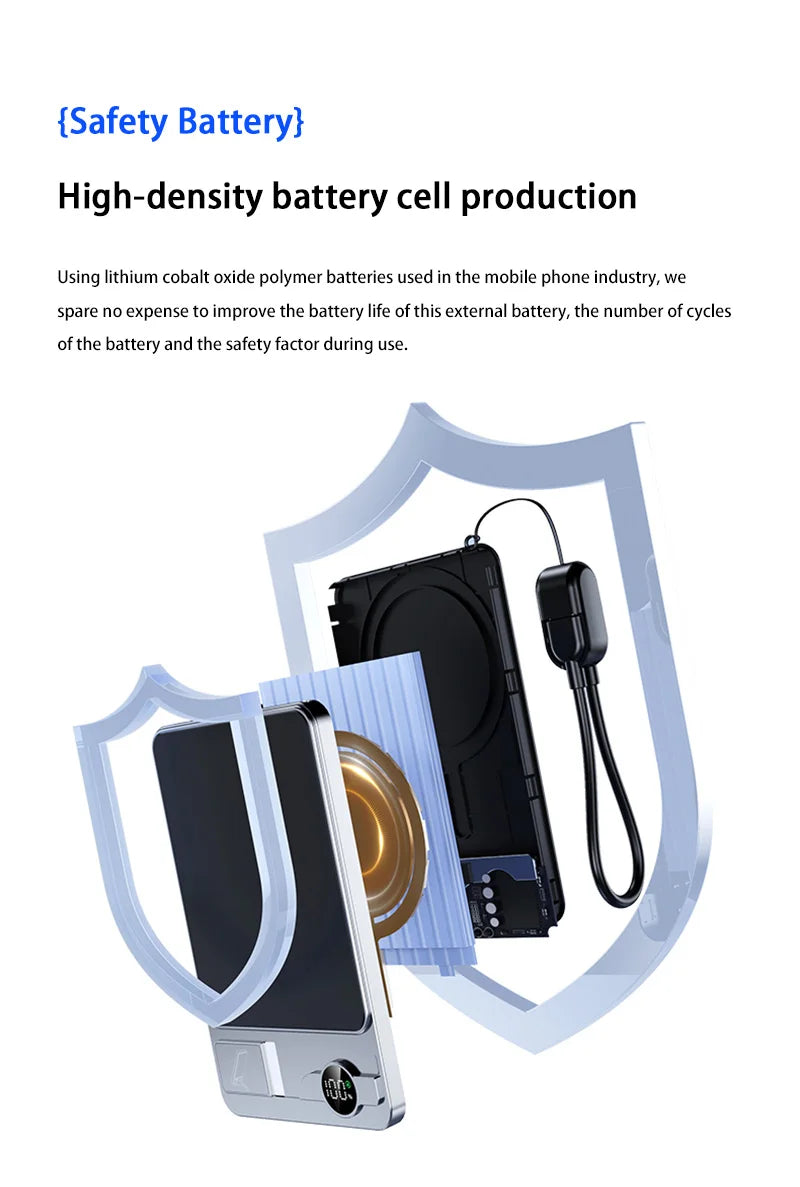Ultra Slim Magnetic Wireless Power Bank | Fast Charging Portable Battery