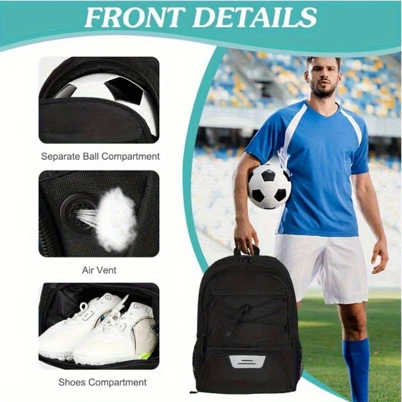 Football Backpack Travel Sports Bag with Shoe Storage