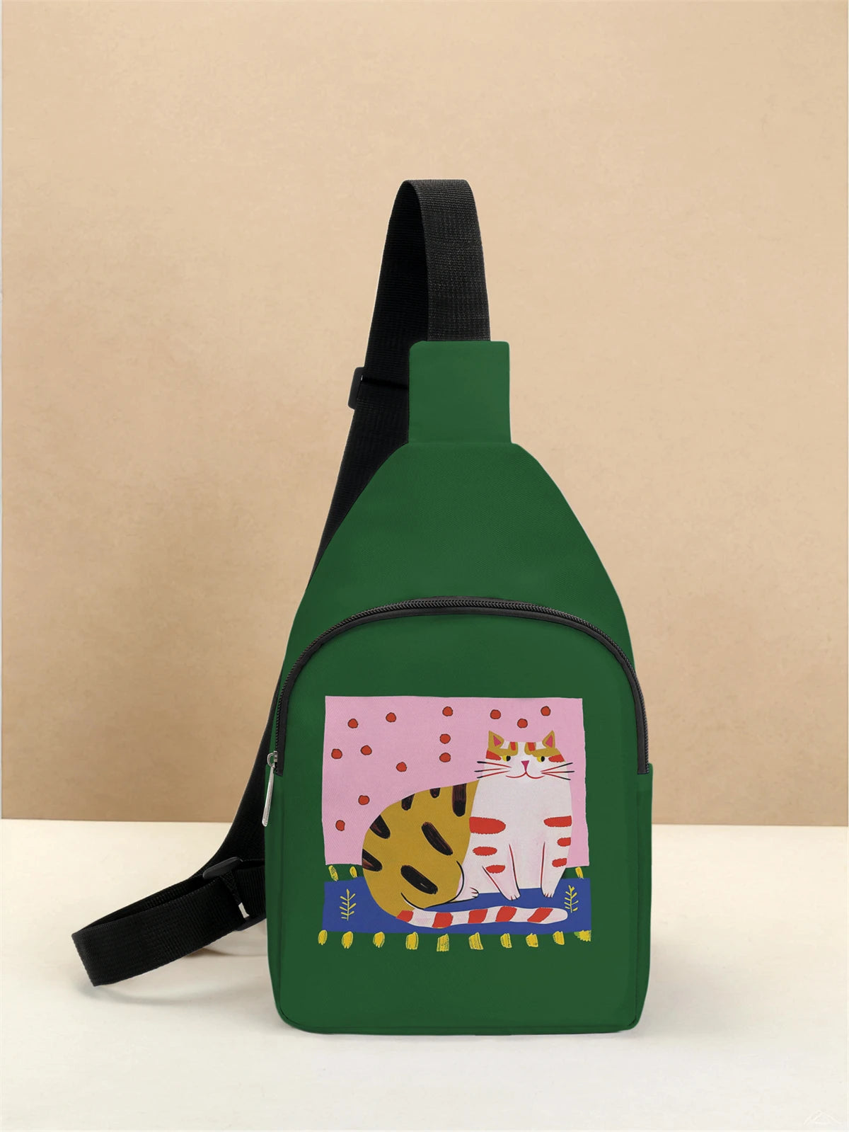 Multifunctional Cat Pattern Chest Bag | Lightweight Travel & School