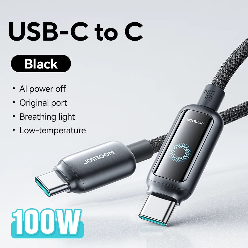 100W Fast Charge USB C Cable | Automatic Power Off Charging