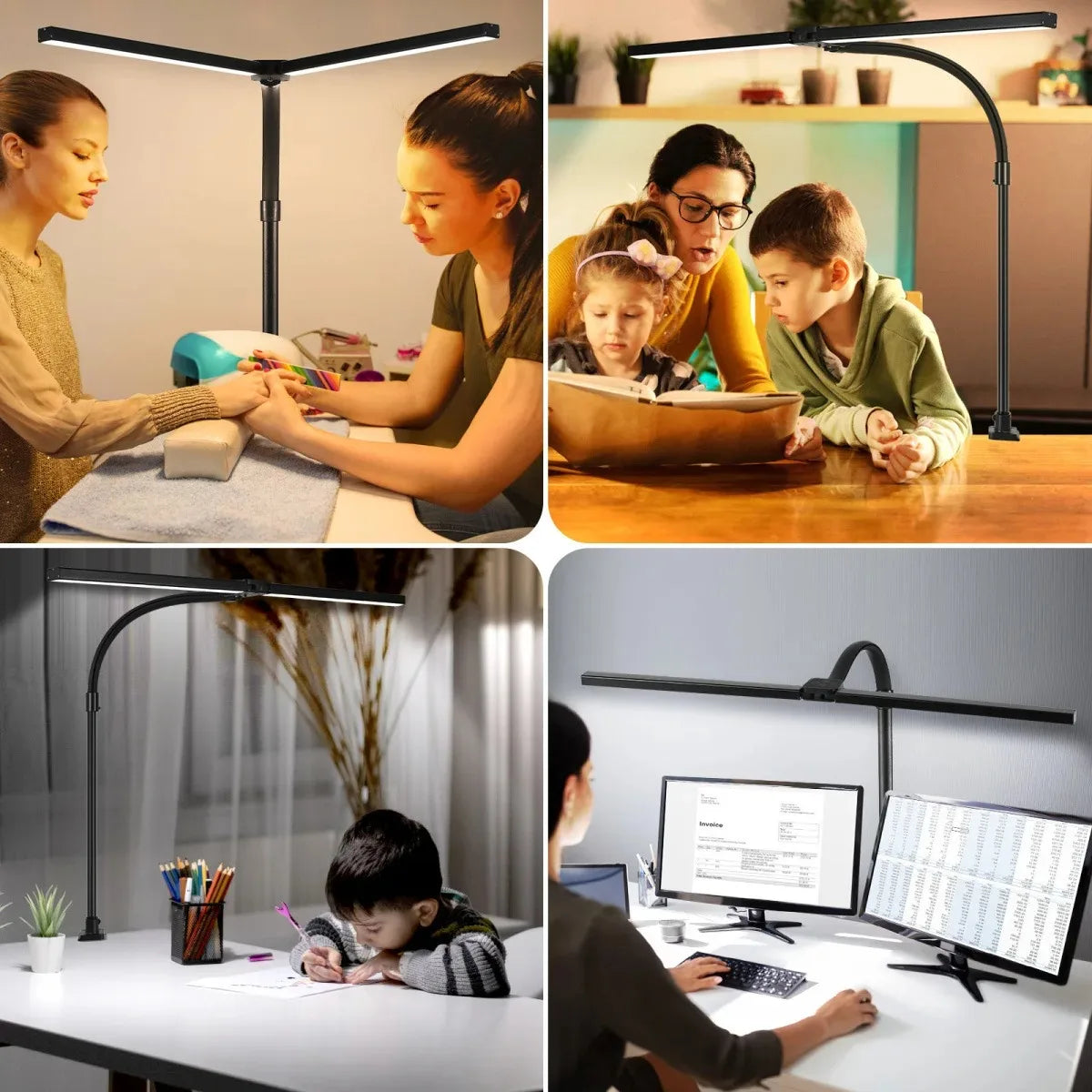 Dimmable Double Head LED Clip Desk Lamp | Brighten Your Workspace