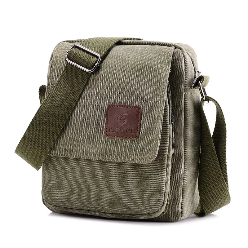 Bolso cruzado informal de lona retro para hombre | Perfecto para ir al trabajo
