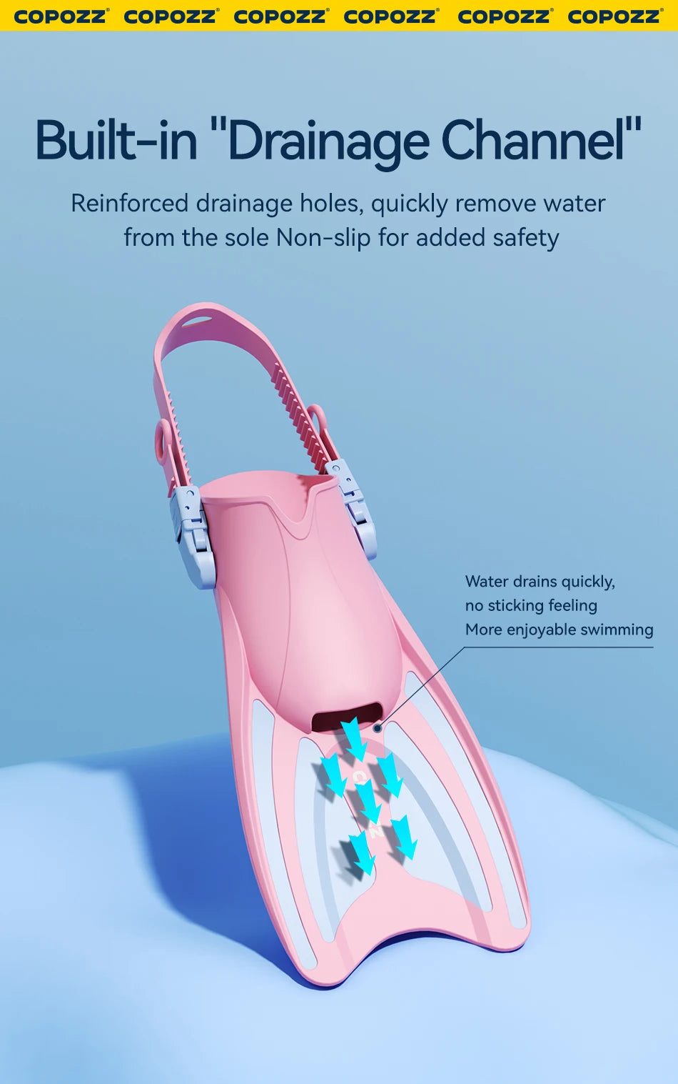Adjustable Length Snorkel Fins for Kids | Diving Fins for Water Fun