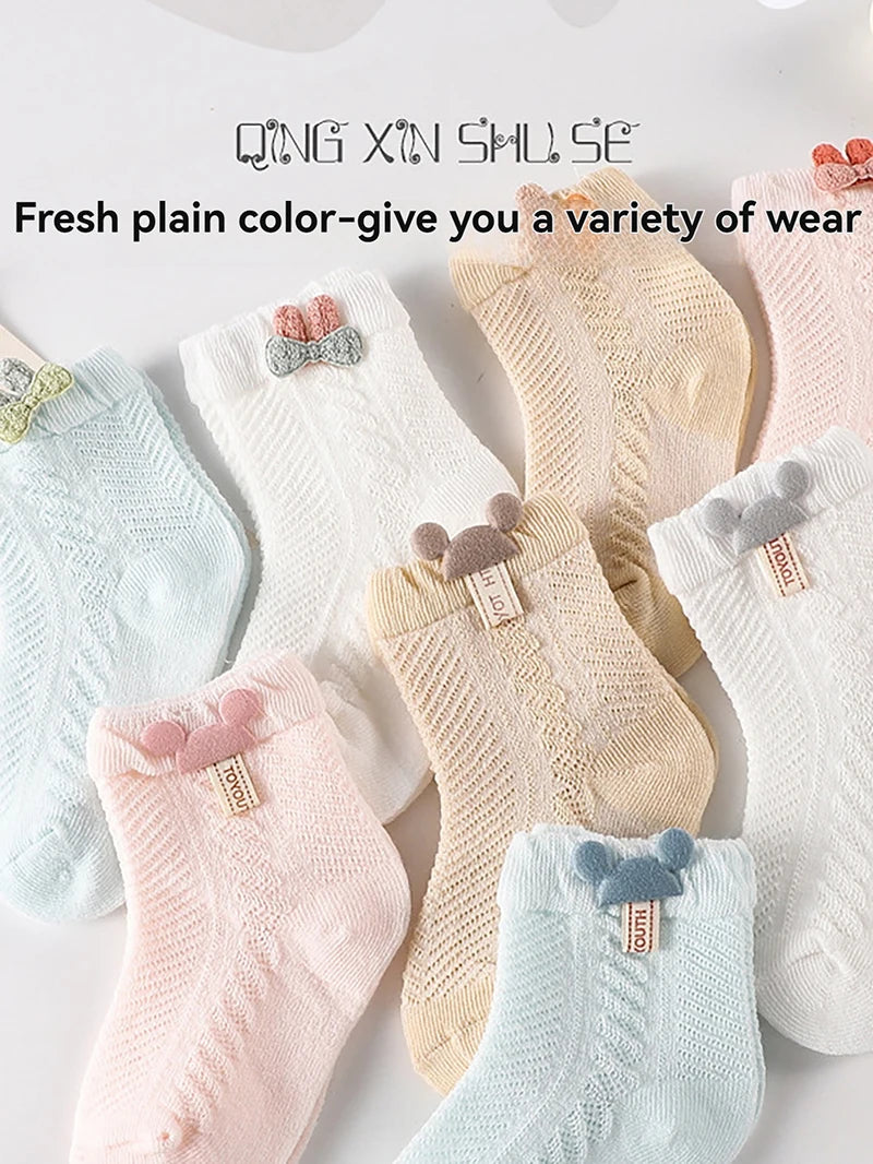 Cute Newborn Baby Summer Socks | Breathable Mid Tube Design