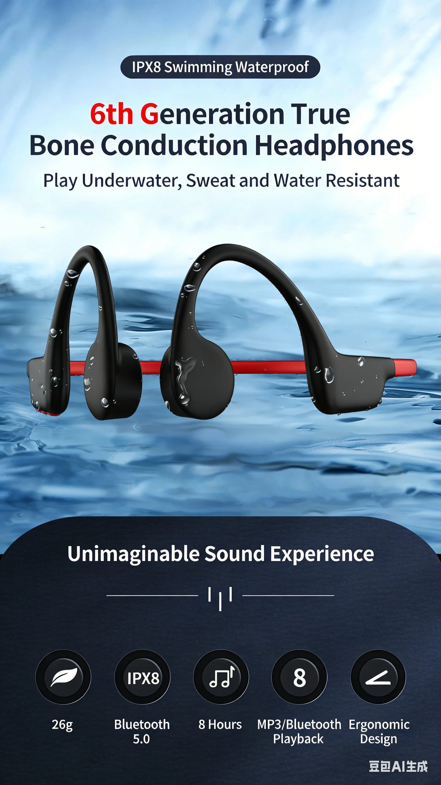 Open Ear Bone Conduction Headphones | Waterproof & 32GB Memory
