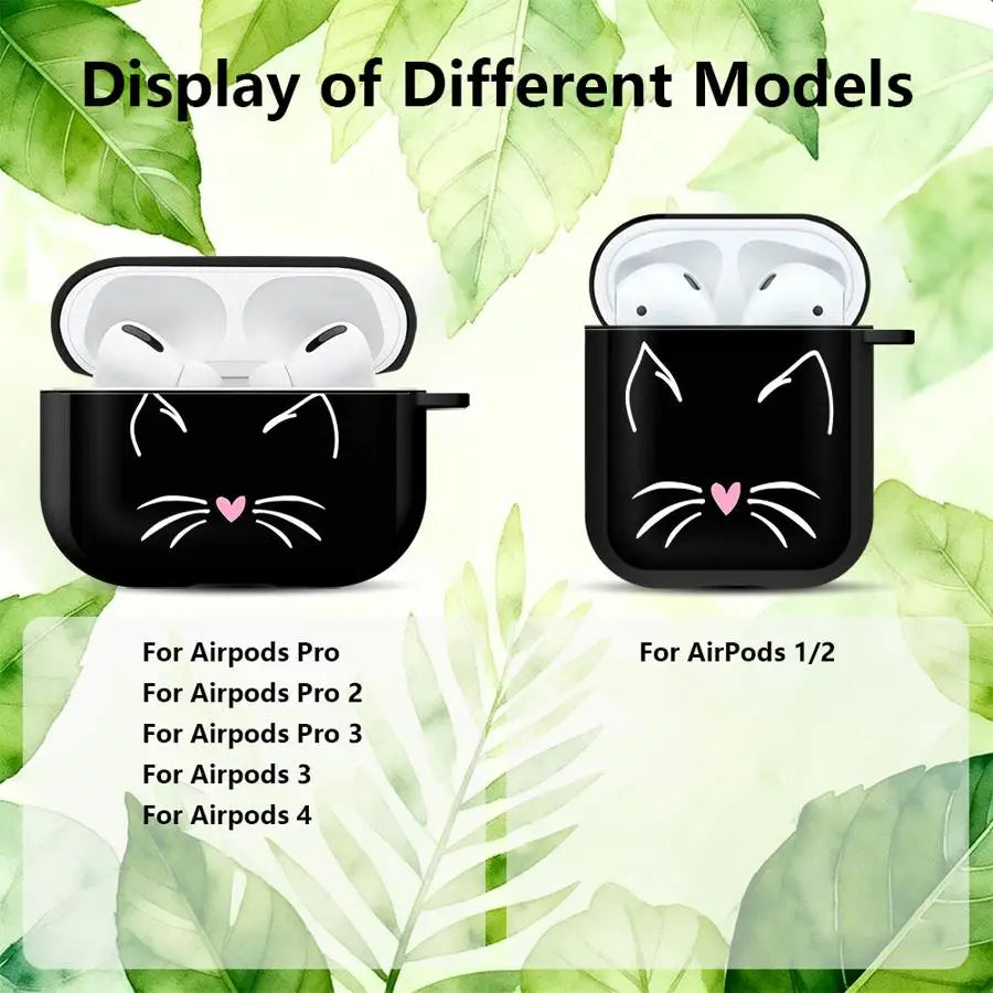 Bonitas fundas para auriculares con orejas de gato | Protección elegante para tus AirPods