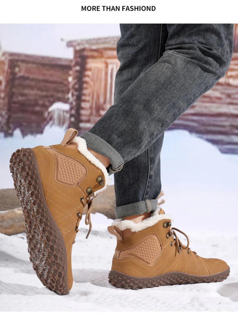 Winter Snow Boots for Men Women Warm Fur Lined Ankle Trekking Shoes Anti Slip Outdoor Boots
