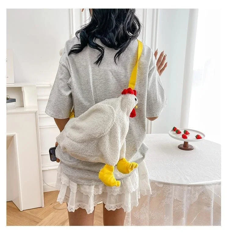 Cute Chicken Shape Crossbody Purse for Women | Cozy Fleece Handbag