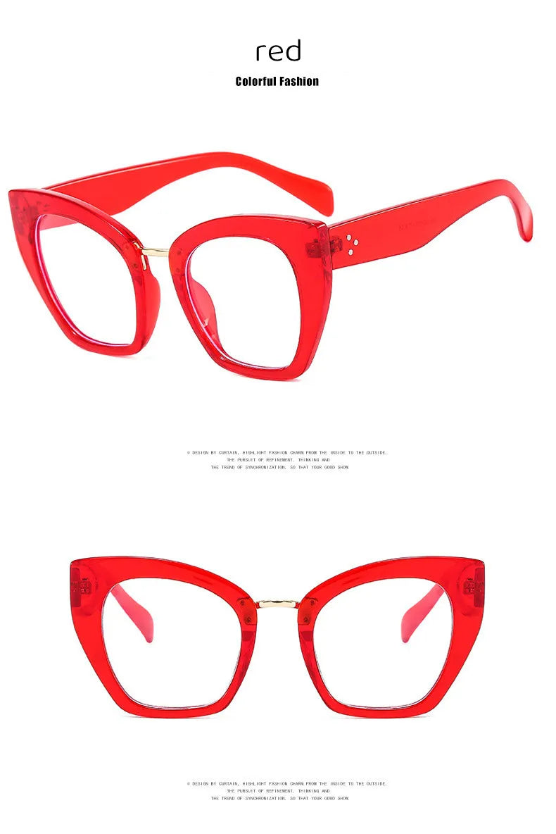 Stylish Oversized Anti Blue Light Reading Glasses for Women