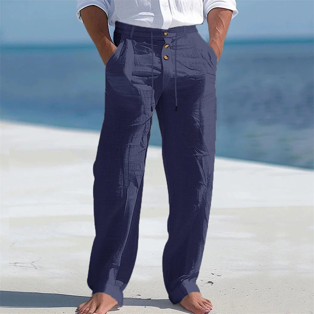 Men's Casual Cotton Drawstring Pants | Breathable Cozy Trousers