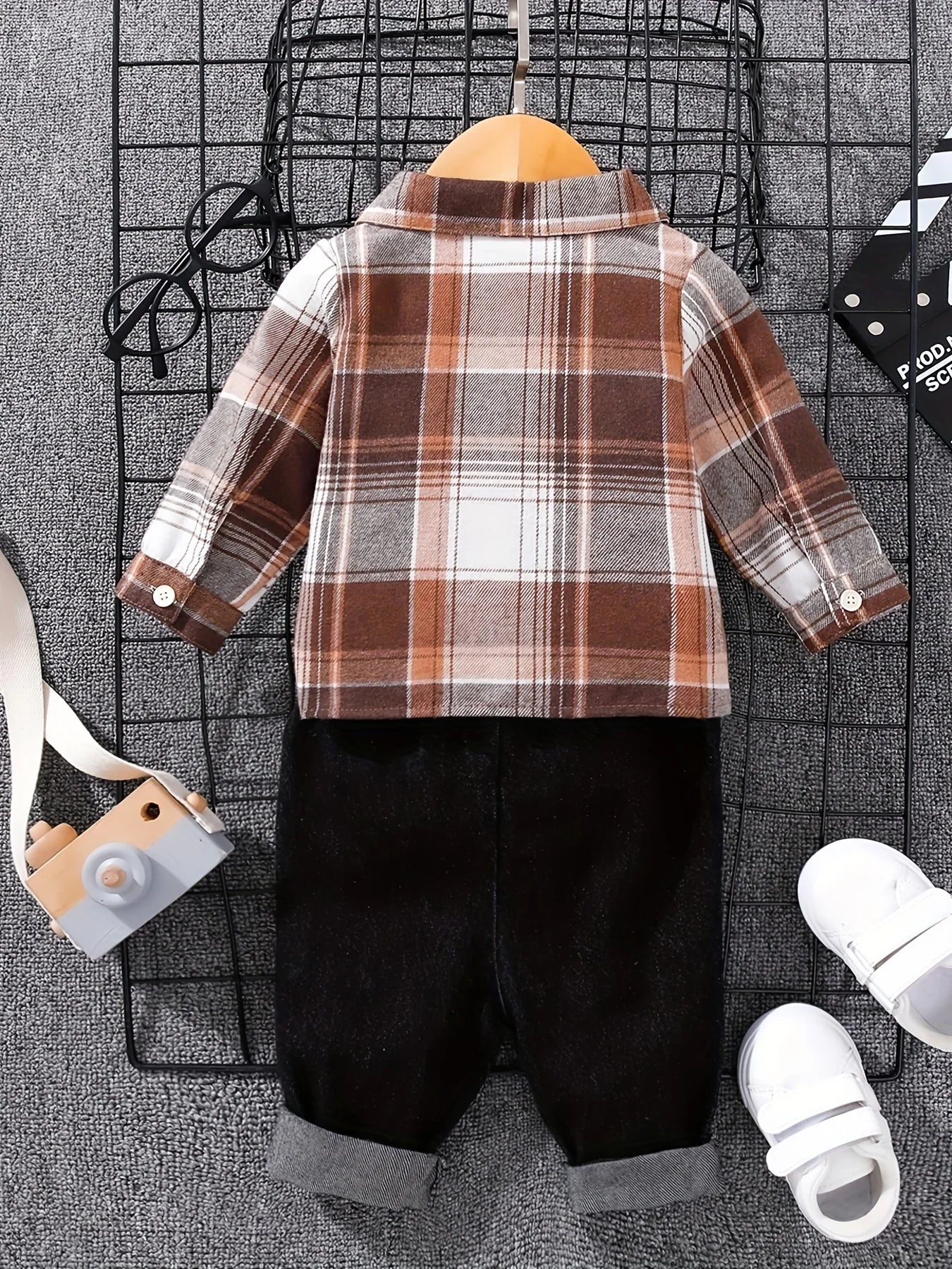 Boys' Stylish Tartan Polo Shirt & Denim Trouser Set | Casual Outfit