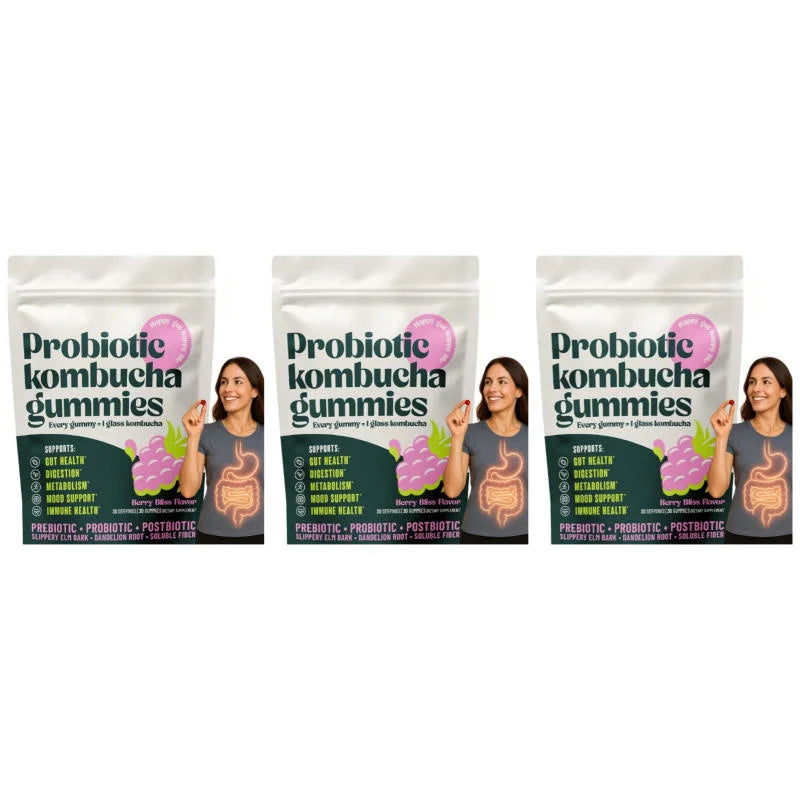 Probiotic Kombucha Gummies for Gut Support & Bloating Relief