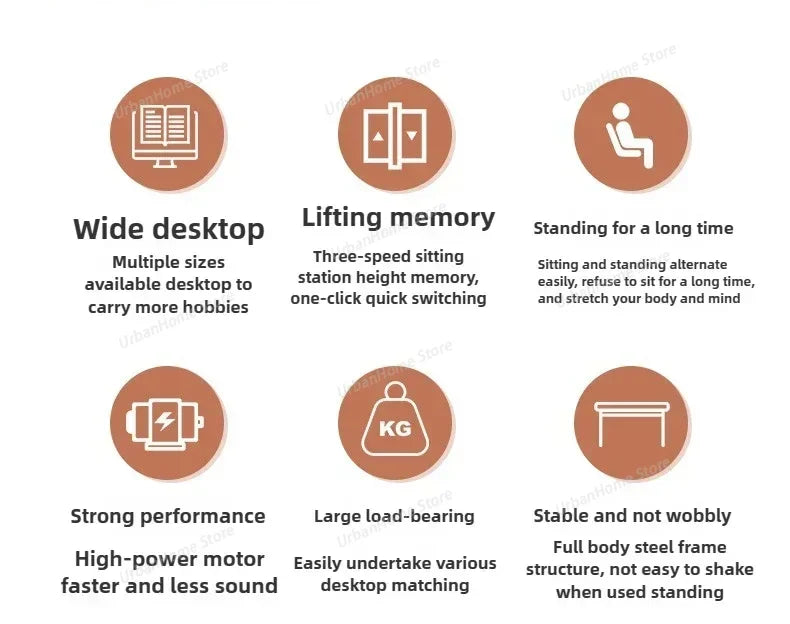 Solid Wood Electric Lifting Table | Versatile Office & Gaming Desk