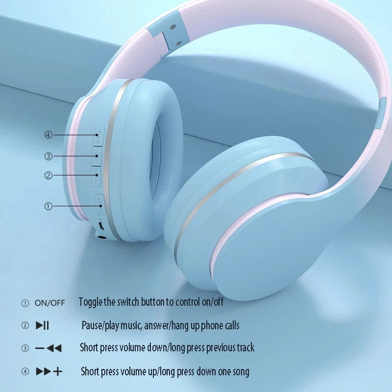 Wireless BT 5.1 Headphones | Stereo Sound Earphones for Gaming
