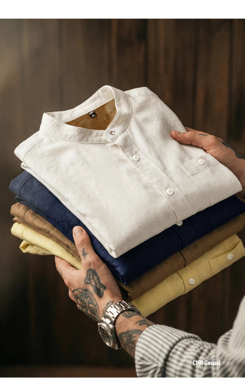 Men's Casual Spring Long Sleeve Shirt | Stylish Solid Color Blouse