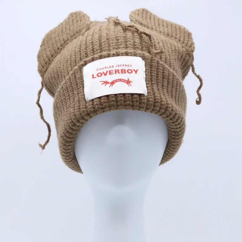 Unisex Long Fox Ears Knitted Beanie | Y2K Bunny Rabbit Hat