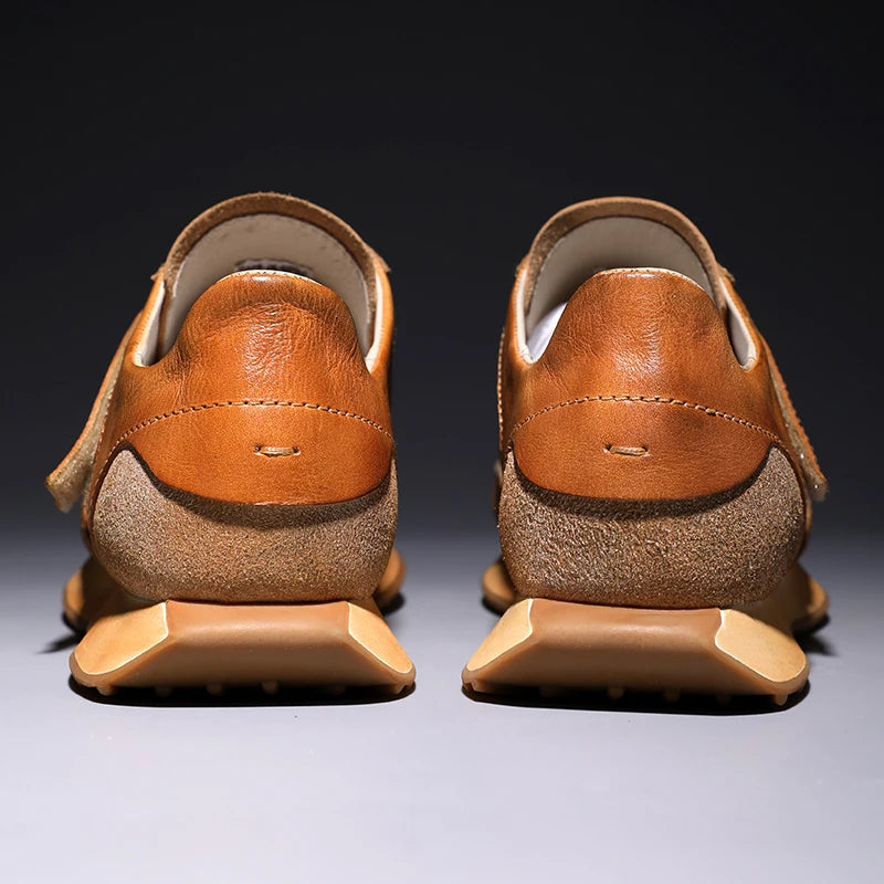 Handcrafted Men's Retro Casual Sneakers | Calf Leather Sneakers