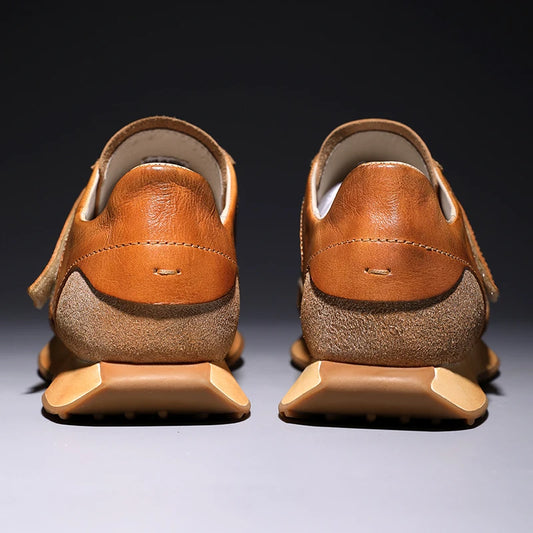 Handcrafted Men's Retro Casual Sneakers | Calf Leather Sneakers