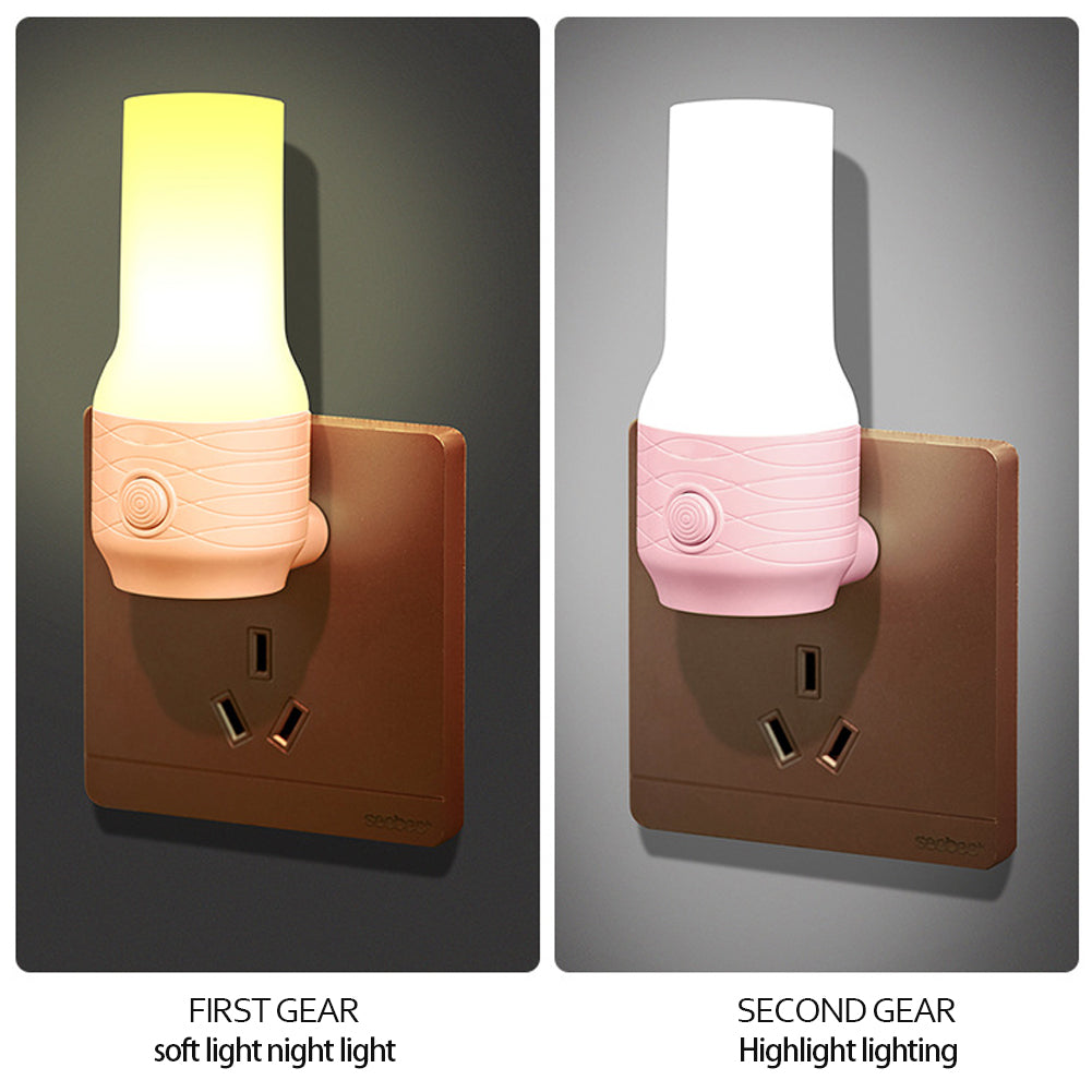 Luz nocturna LED enchufable | Iluminación blanca cálida y brillante ajustable