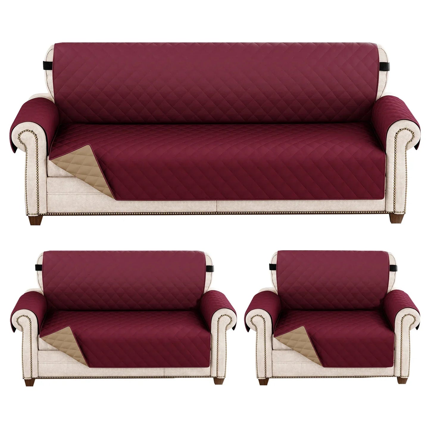 Waterproof Pet-Friendly Sofa Cover | Modern Diamond Pattern Slipcover