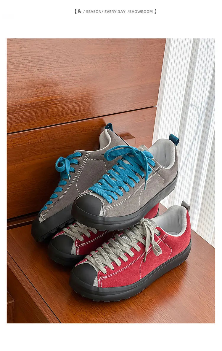 Men's Casual Suede Sneakers | Non-Slip Platform Walking Shoes