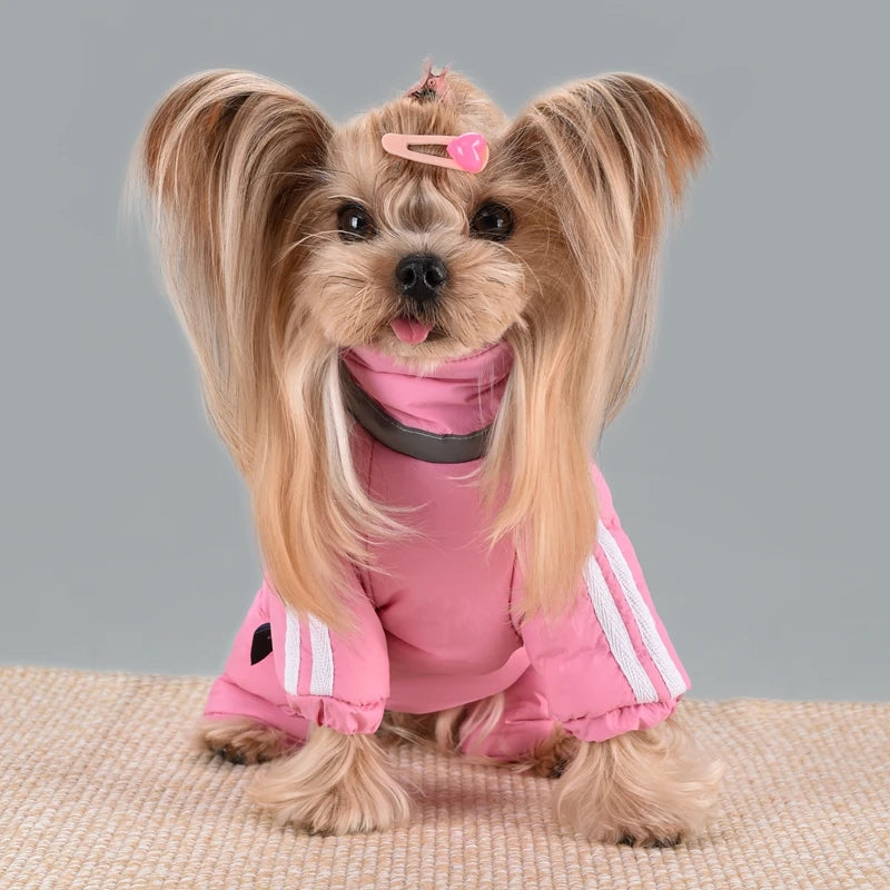 Winter Reflective Dog Parka | Cozy High Neck Jacket for Small Pets