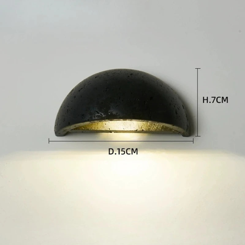 Retro Yellow Travertine Wall Light | Wabi Sabi Style Lamp