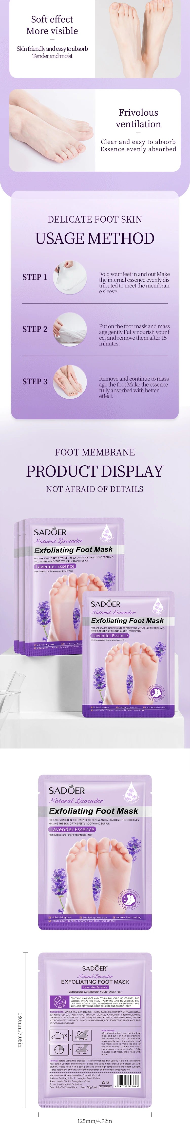 Moisturizing Lavender Foot Mask | Exfoliating Foot Care Treatment