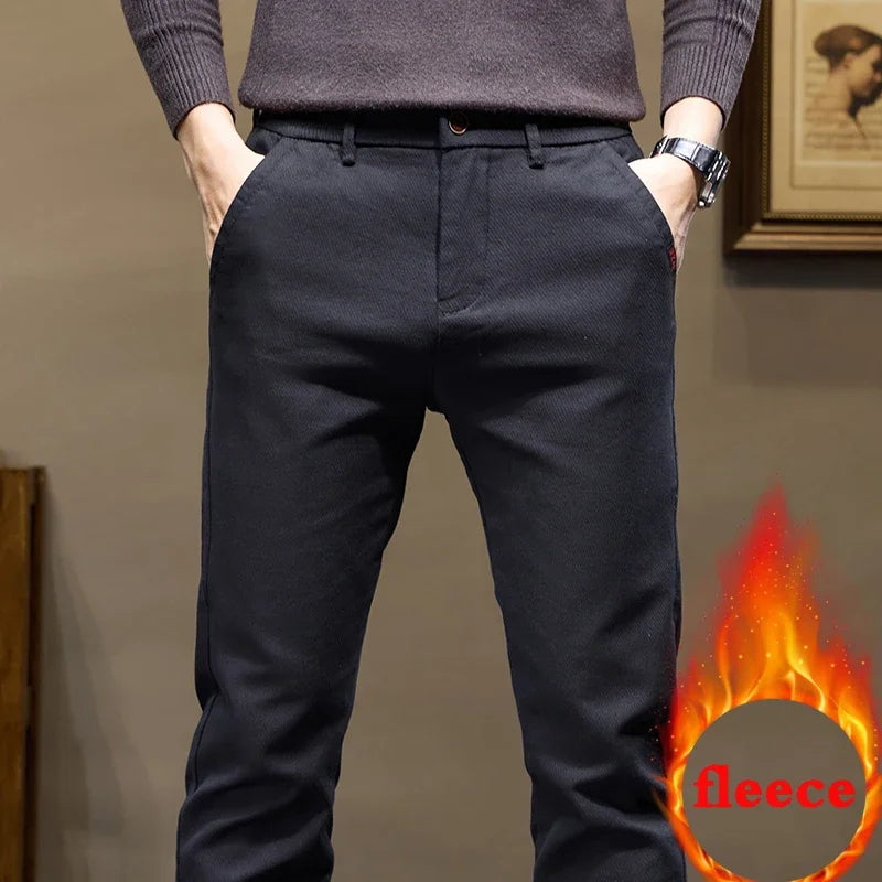 Warm Fleece Lined Jeans for Men | Slim Fit Thermal Denim Pants
