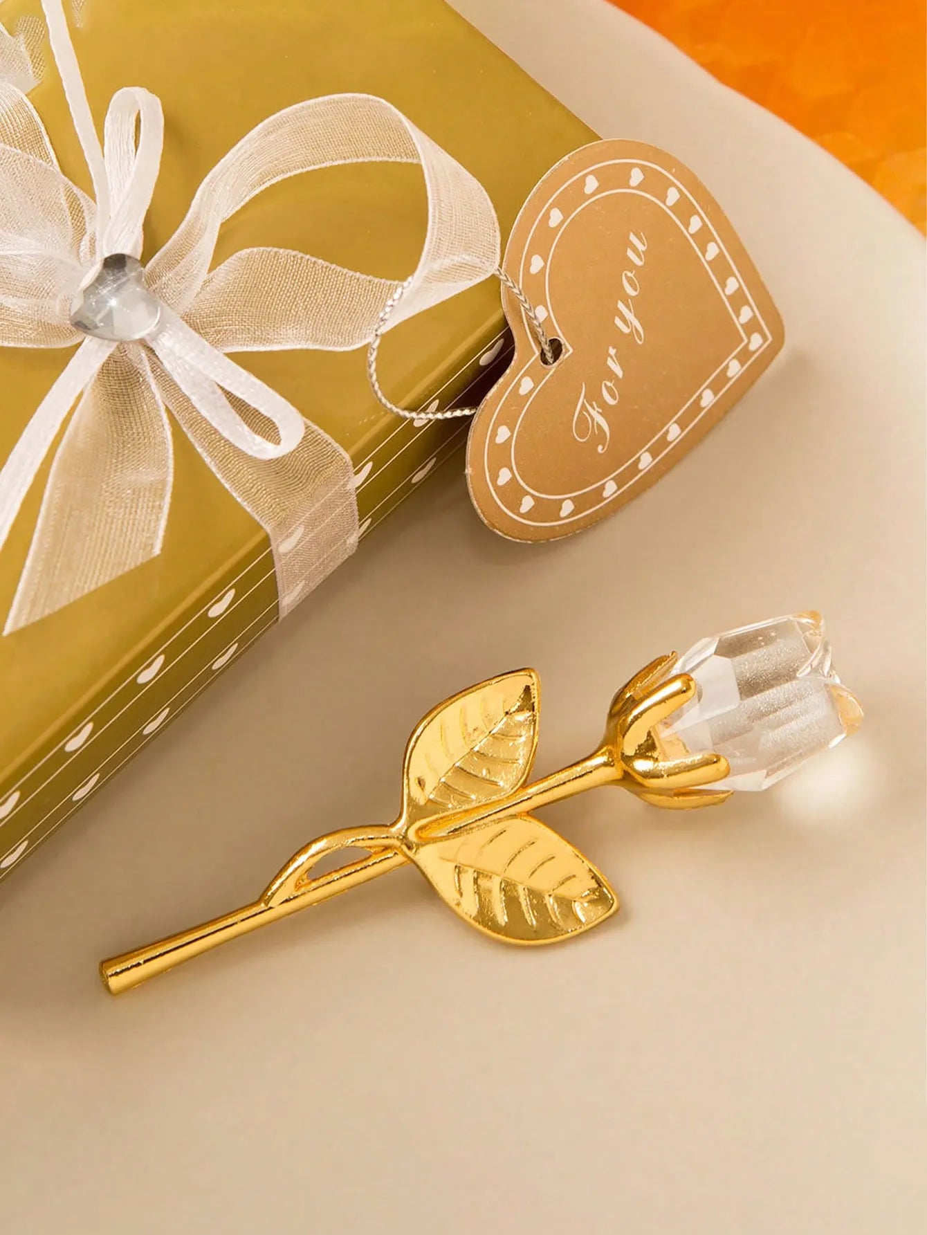 Artificial Glass Rose Crystal Flower | Elegant Party Gift