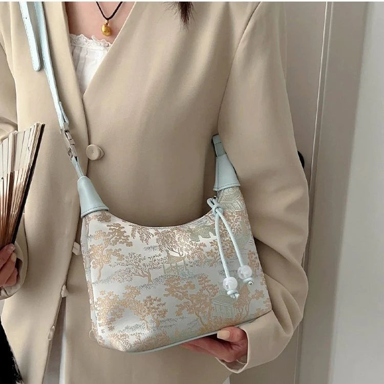 Bolso de mano bordado elegante de estilo chino | Bandolera versátil