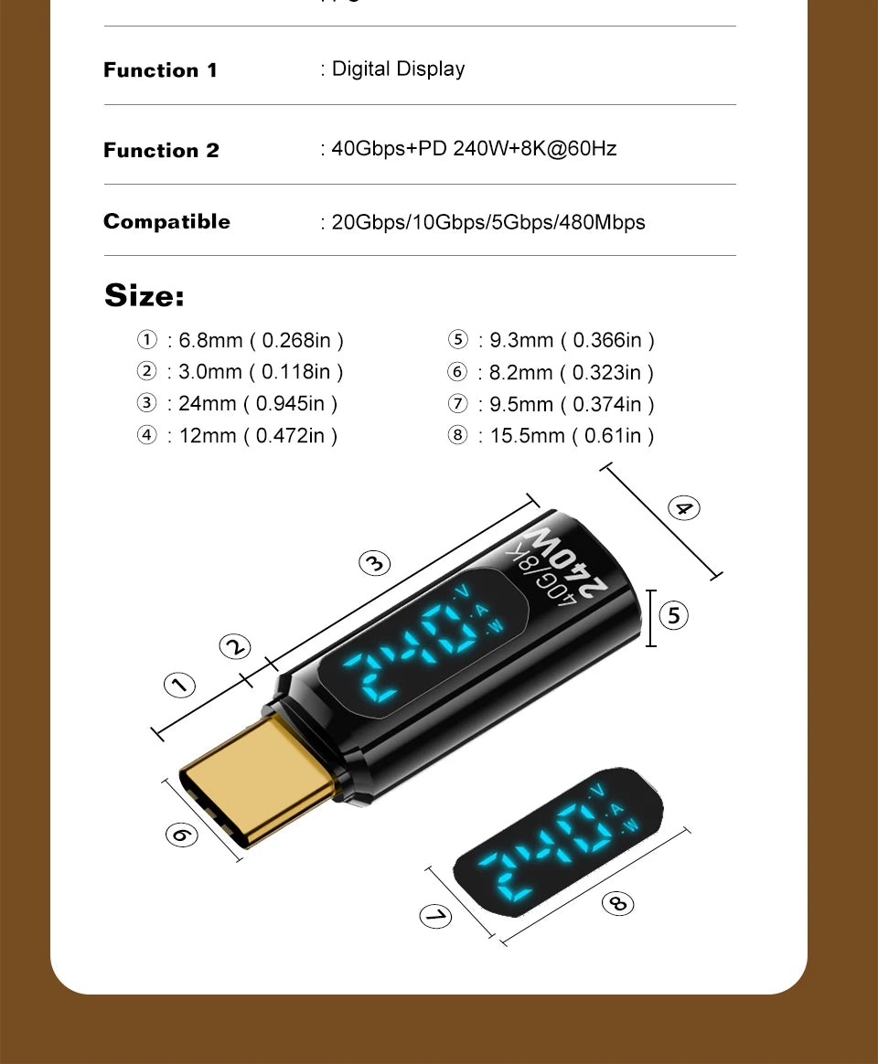 High-Speed USB4 Type C Adapter | 40Gbps Thunderbolt Connector